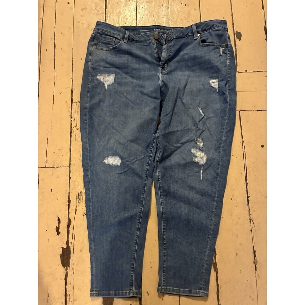 Lane Bryant womens jeans Size 20 R Boyfriend distressed
